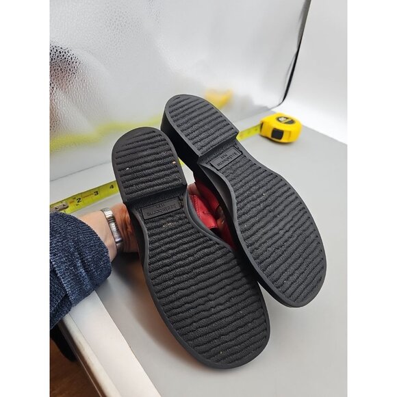 LEATHER SLIP ON SLIDES SANDALS WOMENS 7.5M VILLAGER LIZ CLAIBORNE Red - Picture 4 of 6